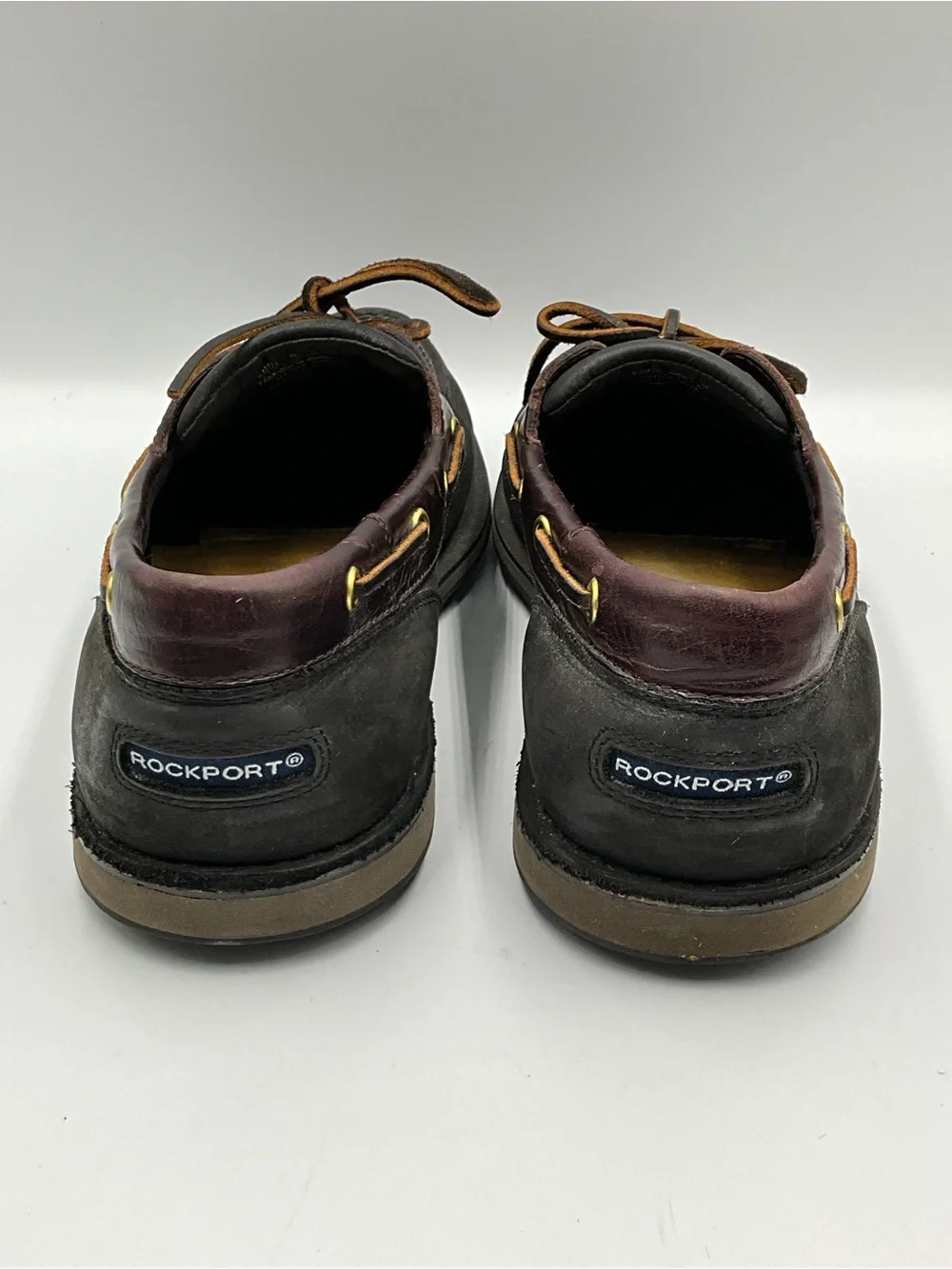 Rockport Boat Shoe Size 10.5 Black and Brown Leather Boat Shoes